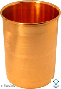 SS Pure Copper 1000 ML Water Bottle With 4 Copper Glass Drinkware Set - Red, Bottle,Glass